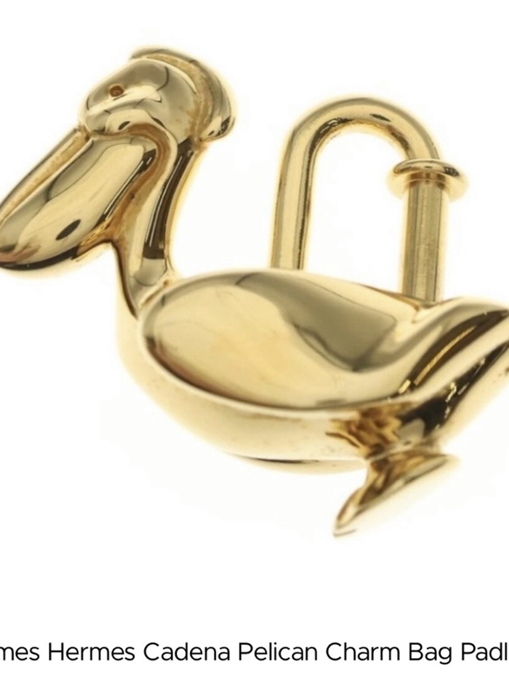 Hermes Gold Pelican Charm Padlock